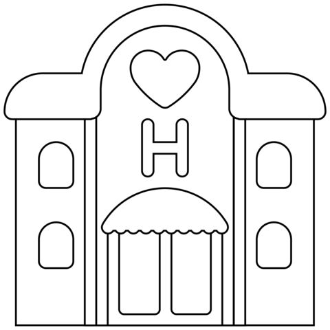 Love Hotel Emoji Coloring Page